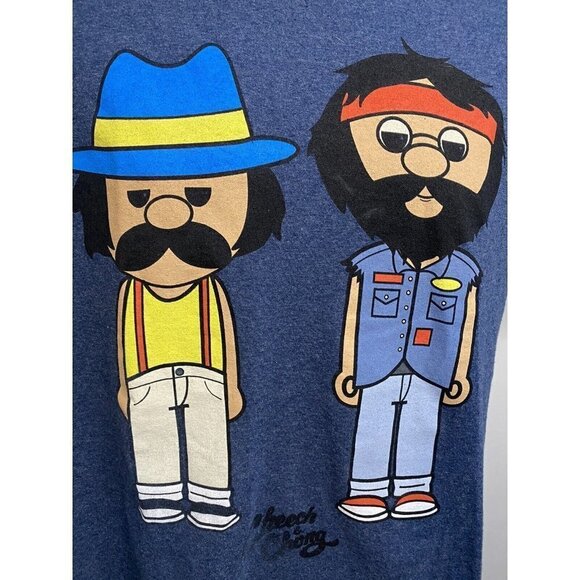 Cheech & Chong Blue Graphic SS T-Shirt Medium Stretch Lightweight Cotton Unisex - Picture 3 of 6